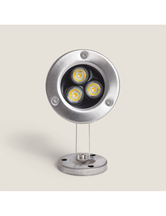 Spot LED Fixation au Sol Inox 12V 3W