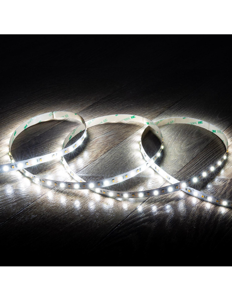 Ruban LED CCT 12V DC SMD2835 120LED/m 5m IP20 Largeur 10mm Coupe 5cm