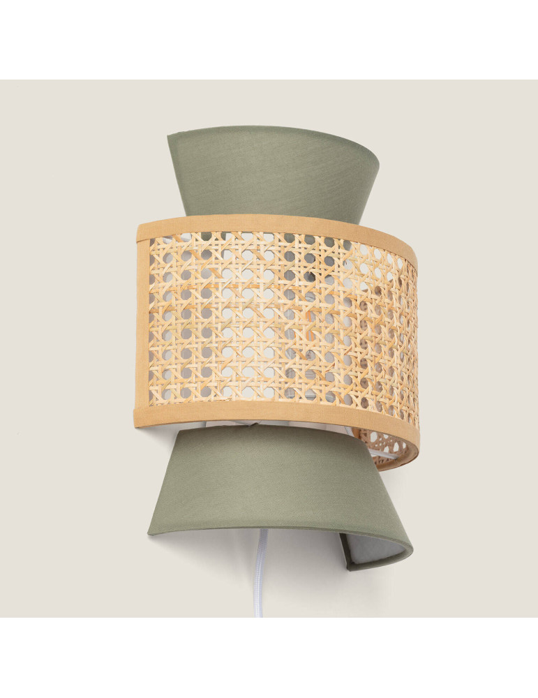 Applique Murale Rotin et Tissu Chulu