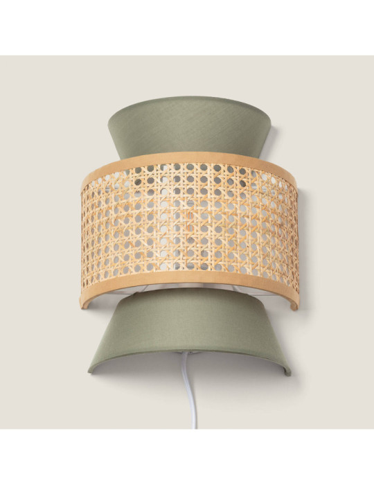 Applique Murale Rotin et Tissu Chulu