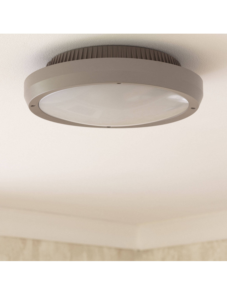 Plafonnier Rond Extérieur Curio IP65 Gris Ø300 mm