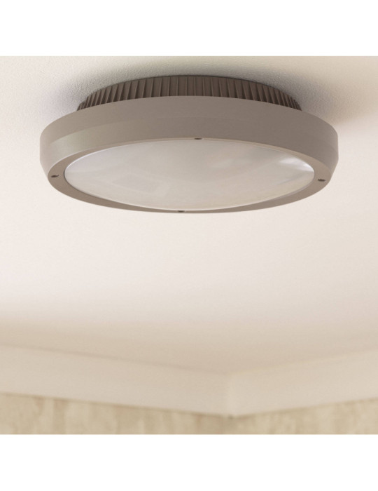 Plafonnier Rond Extérieur Curio IP65 Gris Ø300 mm