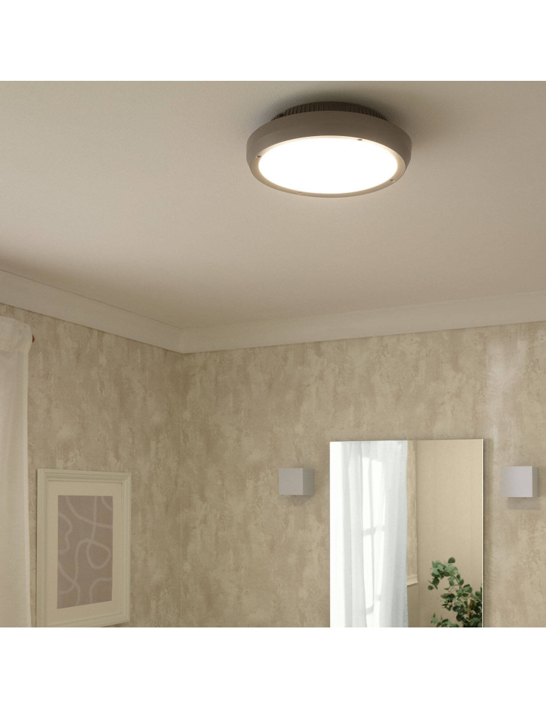 Plafonnier Rond Extérieur Curio IP65 Gris Ø300 mm