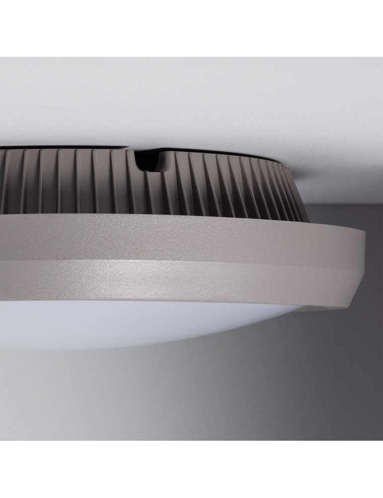 Plafonnier Rond Extérieur Curio IP65 Gris Ø300 mm