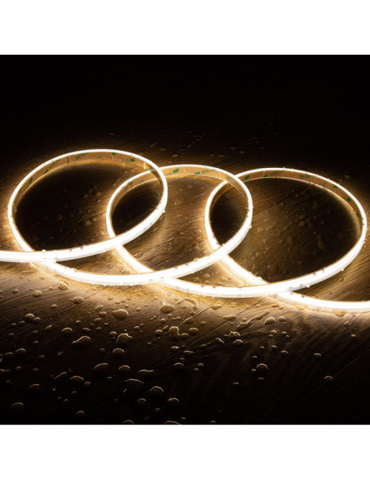 Bobine de Ruban LED Dimmable 220V AC COB Auto-redressement  320 LED/m 720 lm/m IP65 50m Largeur 12 mm Coupe tous les 50 cm