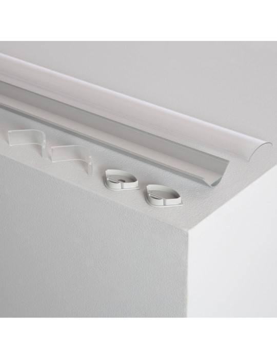 Profilé Aluminium pour Angle avec Capot Continu pour Ruban LED jusqu'à 20mm