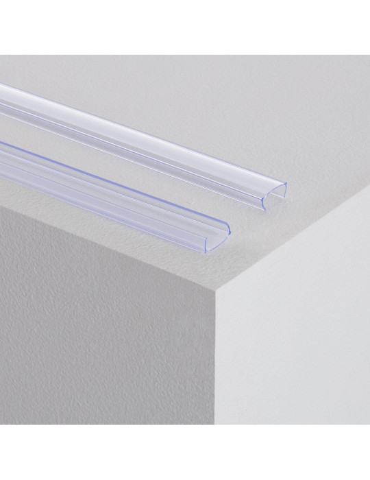 Profilé PVC 1m pour Gaine Néon LED Flexible Dimmable 7.5W/m 220V AC 120 LED/m Semi-circulaire 180° Monochrome sur Mesure