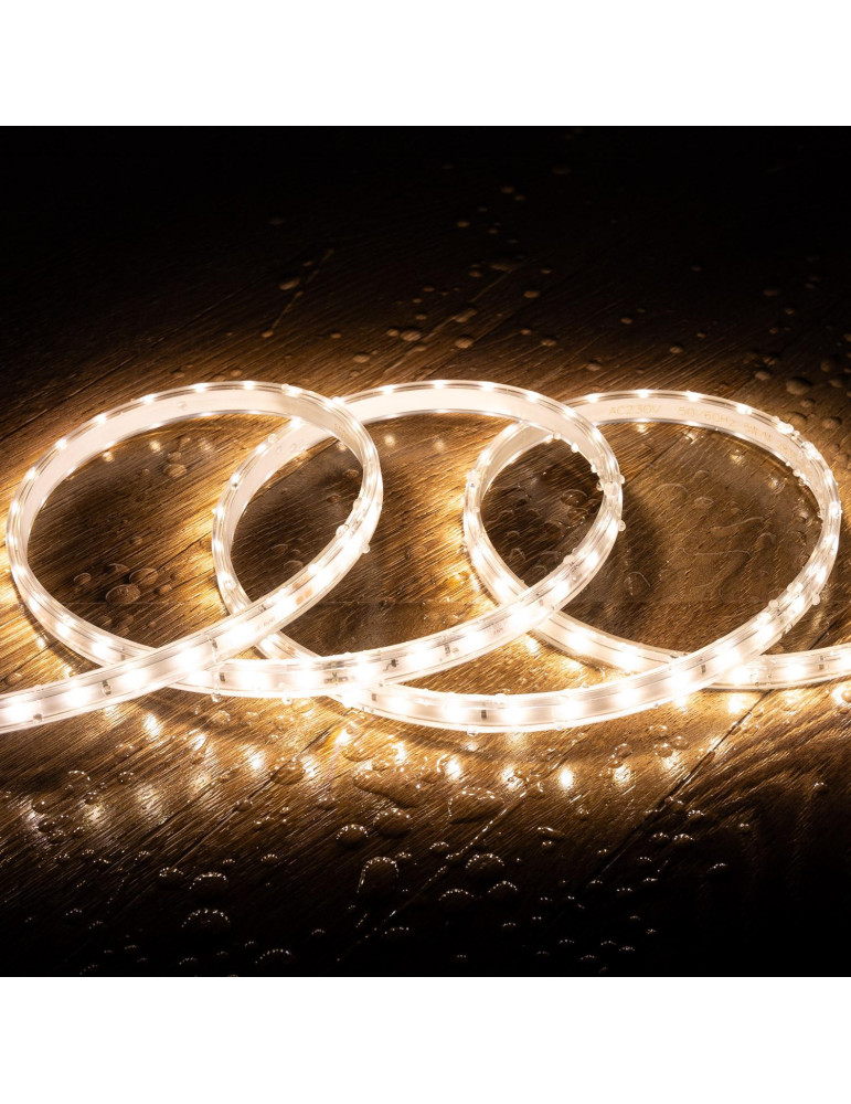Ruban LED 220V SMD2835 60LED/m Blanc Neutre IP65 Largeur 12mm Coupe tous les 100cm