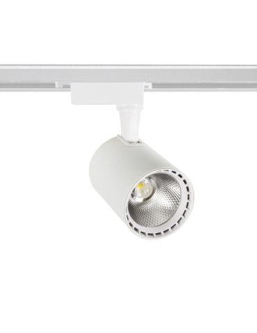 Spot LED sur Rail Monophasé 20W Bron Blanc