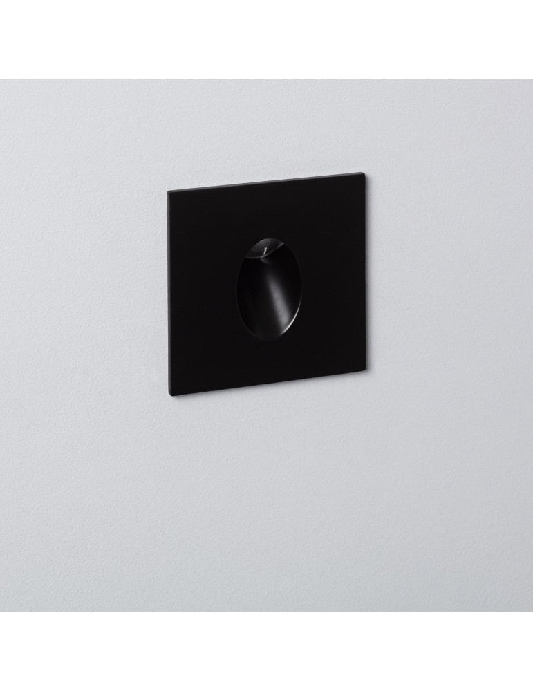 Balise LED Encastrable au Mur Carrée Noire Adam