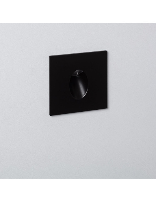 Balise LED Encastrable au Mur Carrée Noire Adam