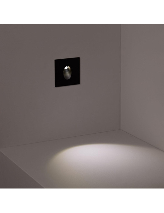 Balise LED Encastrable au Mur Carrée Noire Adam