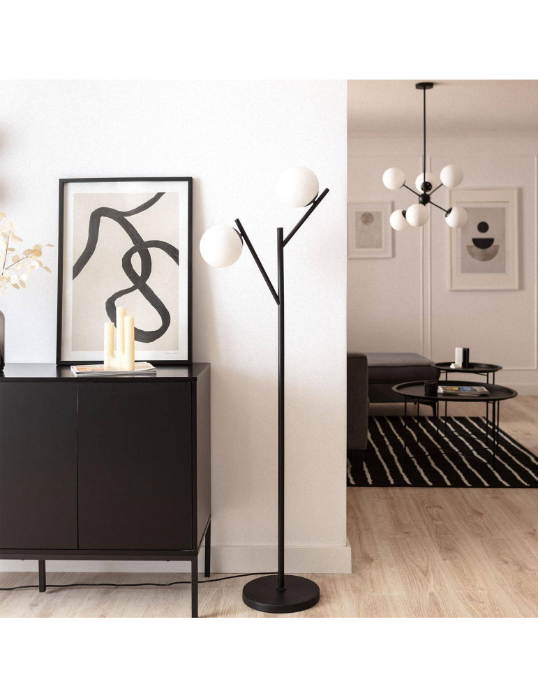 Lampadaire Métal et Verre Balts