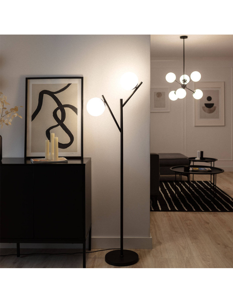 Lampadaire Métal et Verre Balts