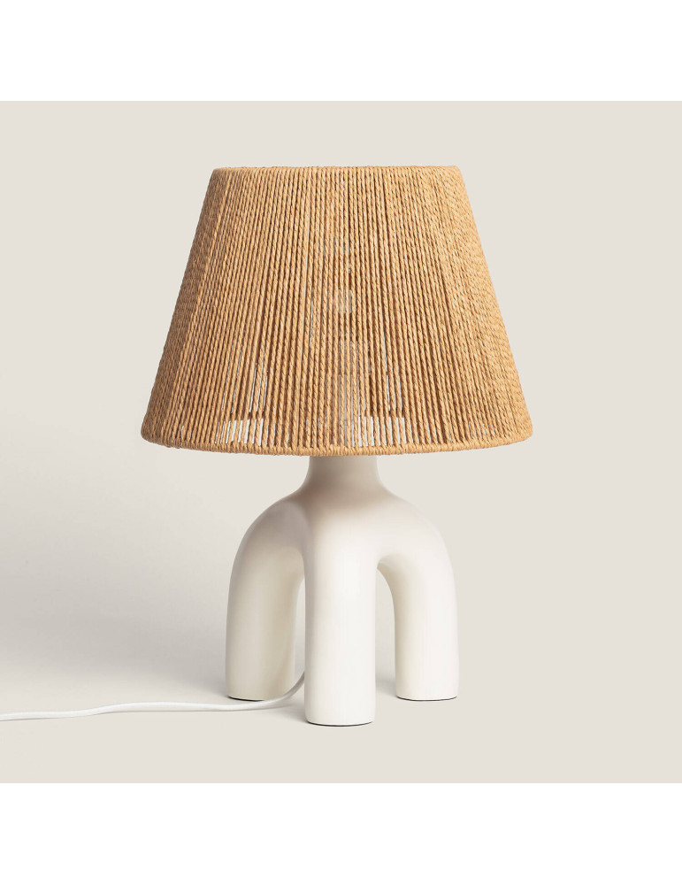 Lampe à Poser Papier Tressé et Résine Otilia