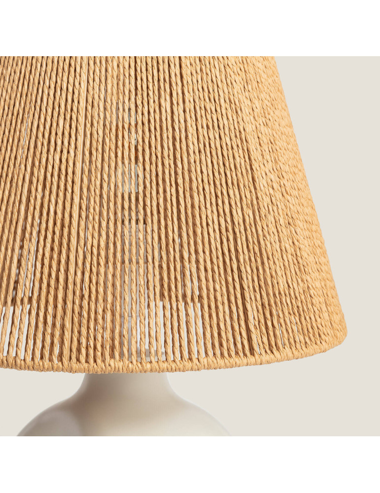 Lampe à Poser Papier Tressé et Résine Otilia