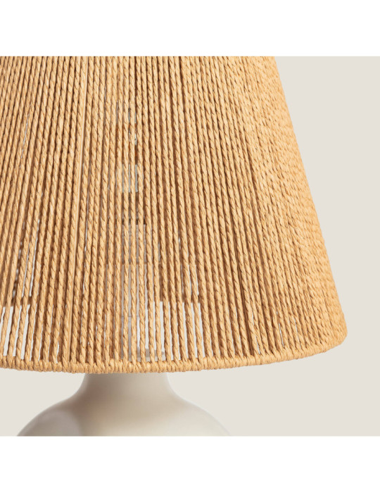 Lampe à Poser Papier Tressé et Résine Otilia