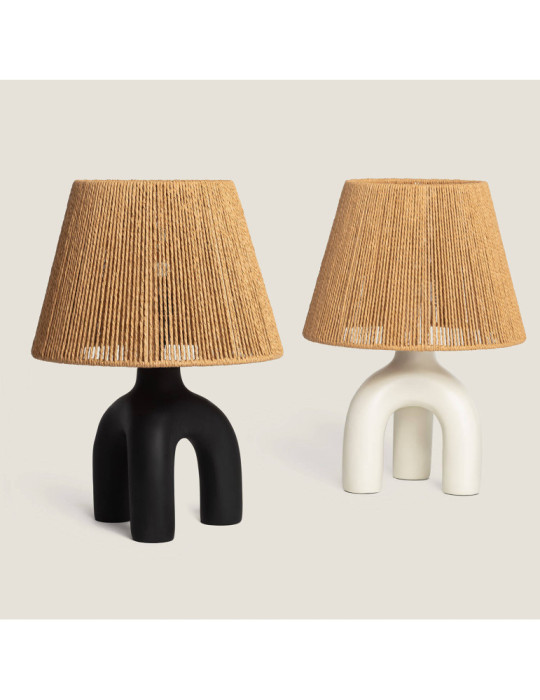 Lampe à Poser Papier Tressé et Résine Otilia
