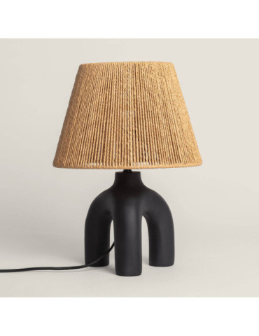 Lampe à Poser Papier Tressé et Résine Otilia