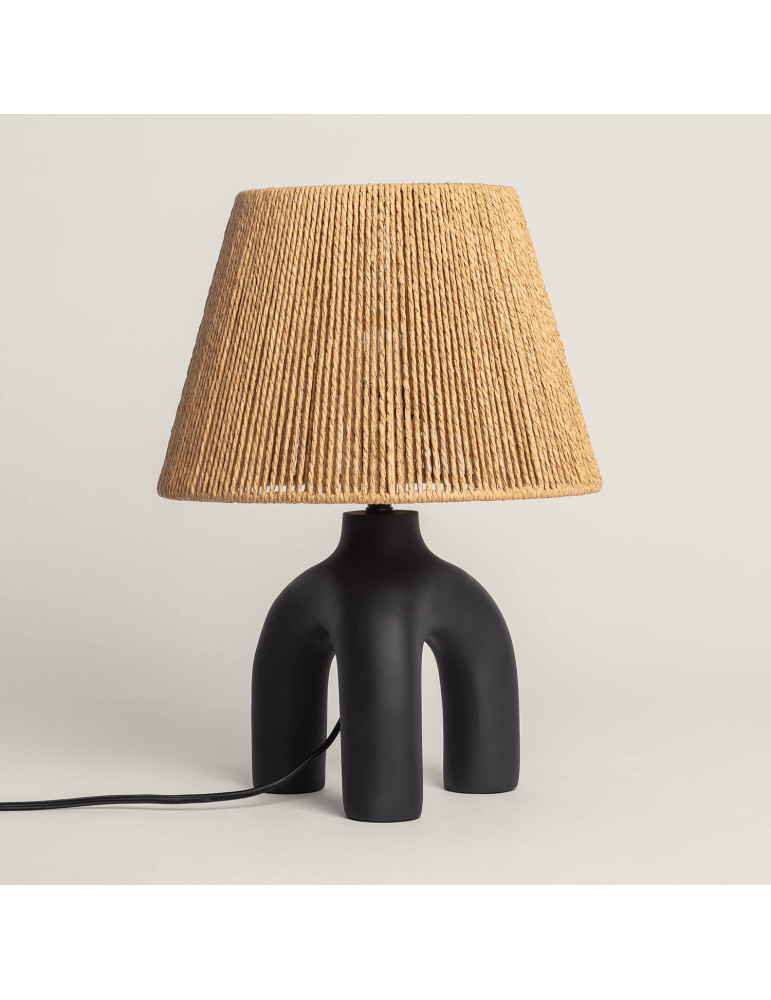 Lampe à Poser Papier Tressé et Résine Otilia Lampe à Poser Papier Tressé et Résine Otilia