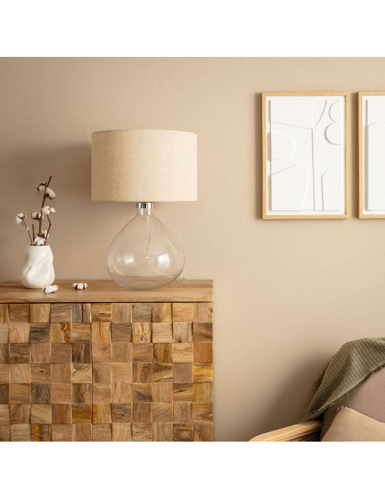 Lampe à Poser Tissu et Verre Marseille