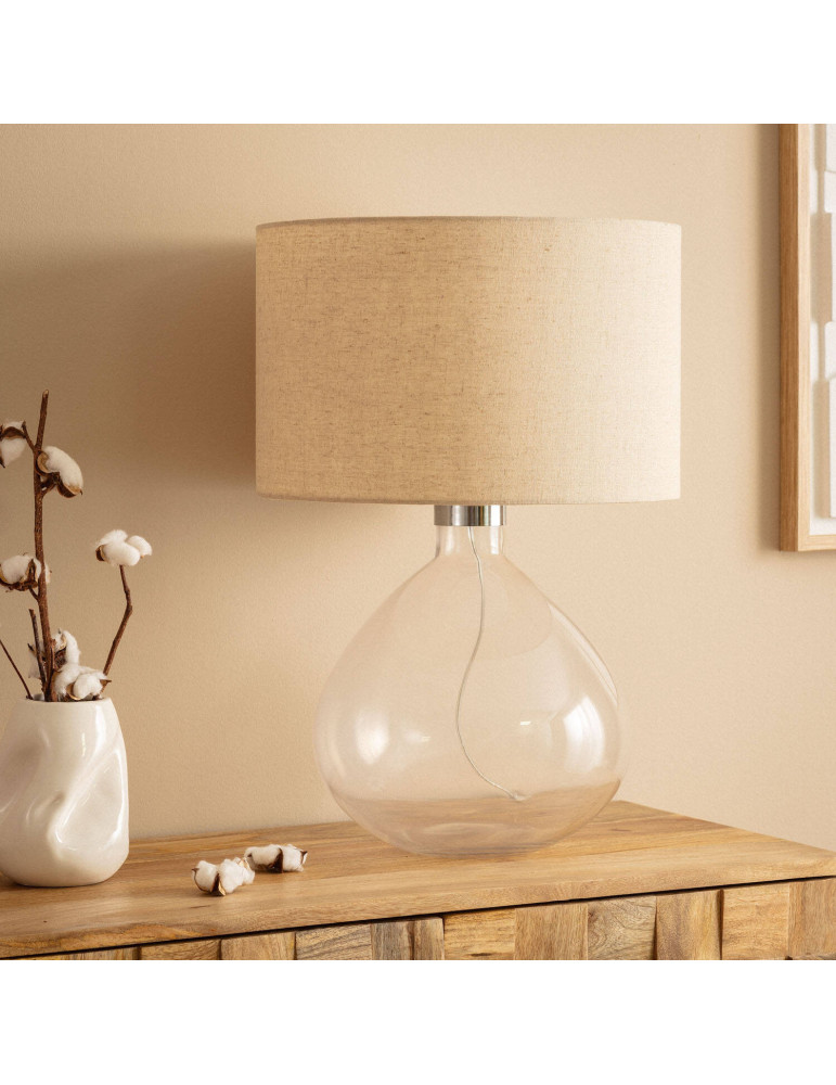 Lampe à Poser Tissu et Verre Marseille