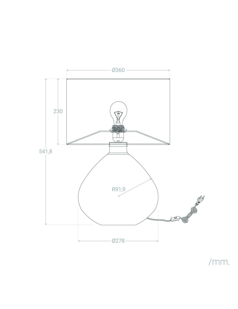 Lampe à Poser Tissu et Verre Marseille