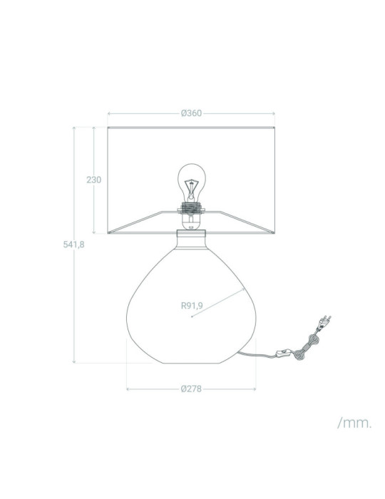 Lampe à Poser Tissu et Verre Marseille