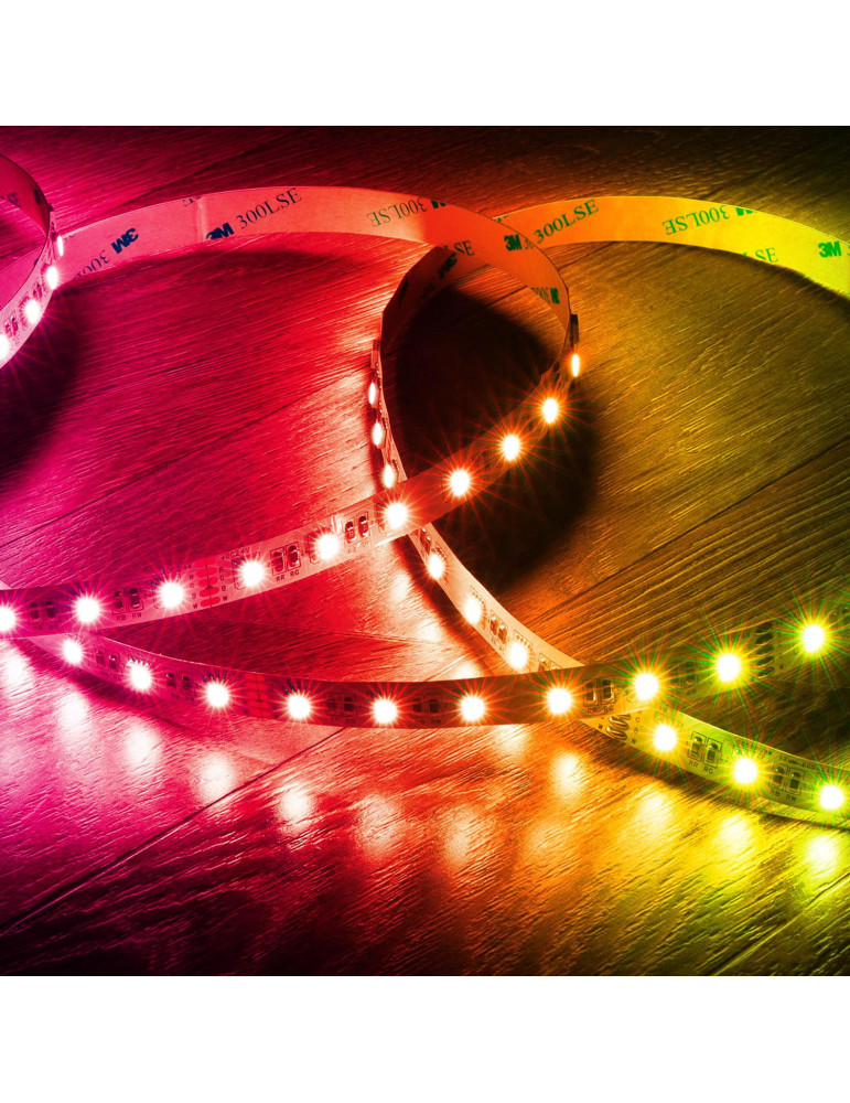 Ruban LED RGBW 24V DC SMD5050 60LED/m 5m IP20 Largeur 12mm Coupe 10cm