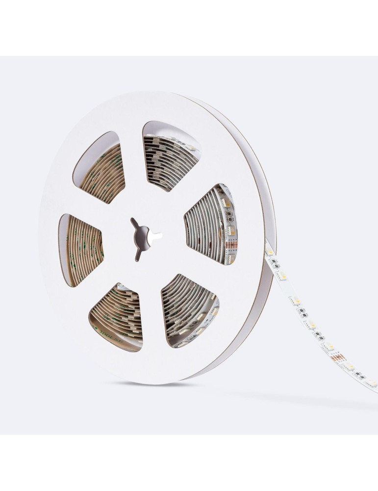 Ruban LED RGBW 24V DC SMD5050 60LED/m 5m IP20 Largeur 12mm Coupe 10cm