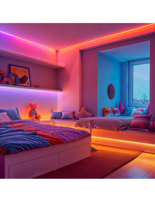 Ruban LED RGBW 24V DC SMD5050 60LED/m 5m IP20 Largeur 12mm Coupe 10cm