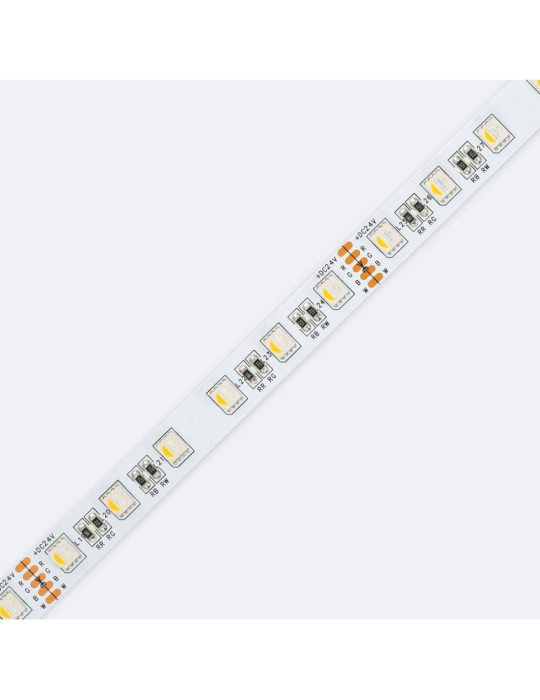 Ruban LED RGBW 24V DC SMD5050 60LED/m 5m IP20 Largeur 12mm Coupe 10cm