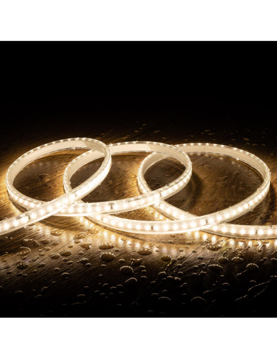 Ruban LED 220V SMD2835 120LED/m Blanc Neutre IP65 Largeur 12mm Coupe tous les 100cm