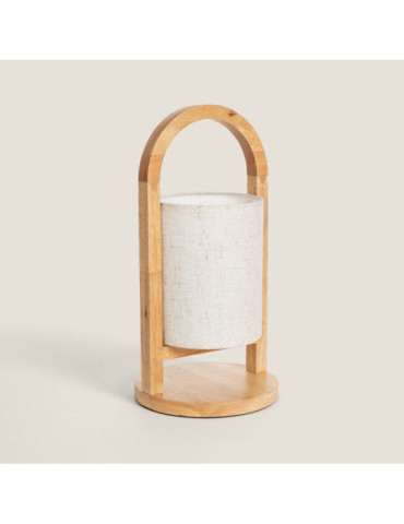 Lampe à Poser LED 1W Bois Portable avec Batterie USB Rechargeable Fragosa