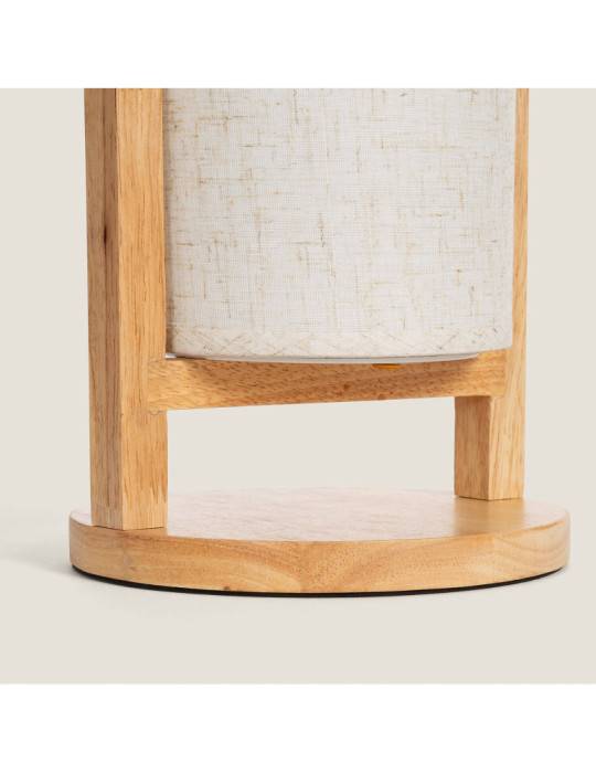 Lampe à Poser LED 1W Bois Portable avec Batterie USB Rechargeable Fragosa