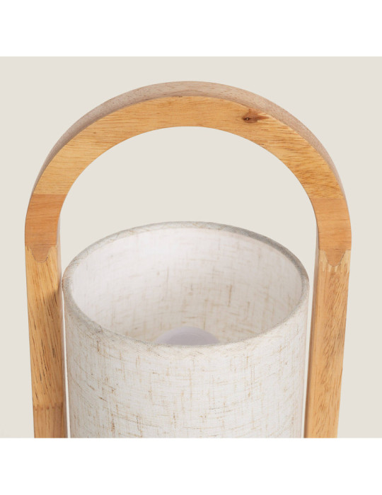 Lampe à Poser LED 1W Bois Portable avec Batterie USB Rechargeable Fragosa