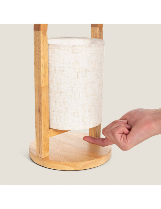 Lampe à Poser LED 1W Bois Portable avec Batterie USB Rechargeable Fragosa