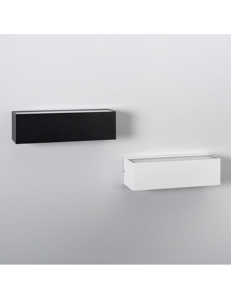 Applique Murale LED Extérieure Lena 10W Éclairage Double Face Rectangulaire Blanche