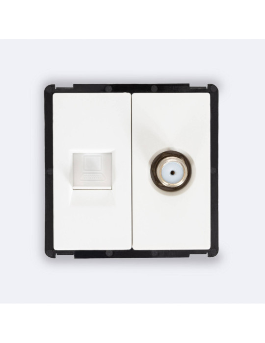 Prise Internet RJ45 CAT 6 + Satellite Modern