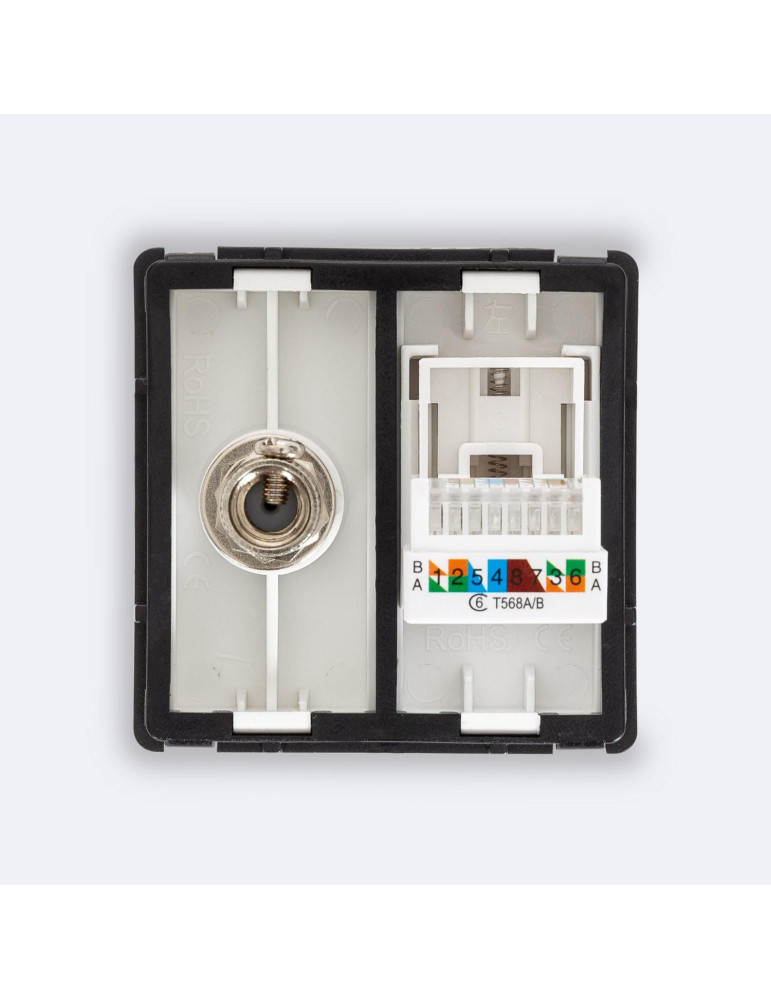 Prise Internet RJ45 CAT 6 + Satellite Modern