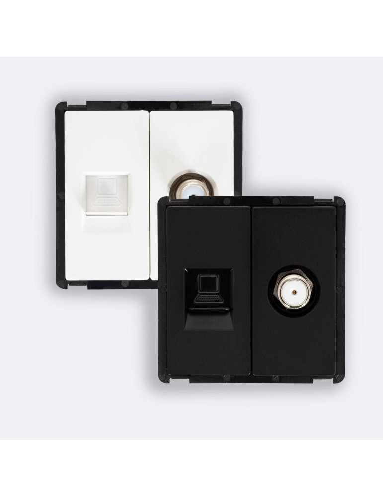 Prise Internet RJ45 CAT 6 + Satellite Modern