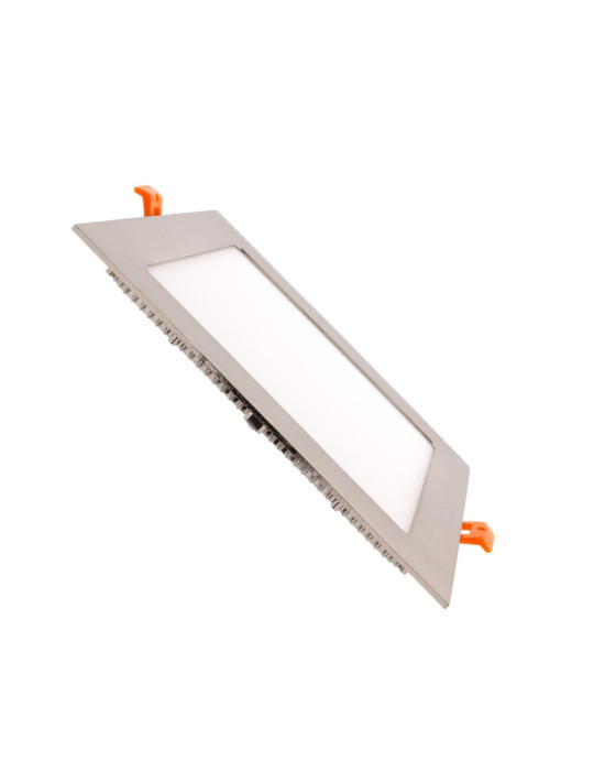 Dalle LED 18W Carrée Extra-Plate Coupe 205x205mm Argentée