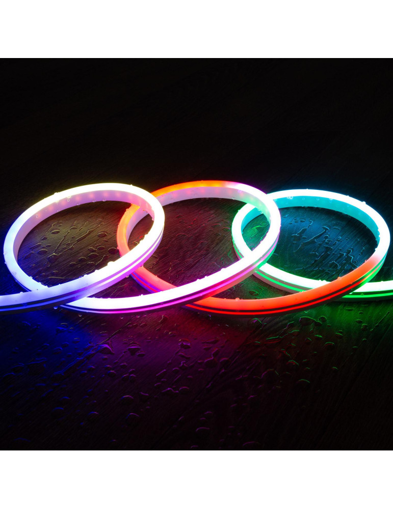 Kit Néon RGBIC Digital SPI 24V DC 60 LED/m 5m IP65 avec Alimentation et Contrôleur Inclus Kit Néon RGBIC Digital SPI 24V DC 60 LED/m 5m IP65 avec Alimentation et Contrôleur Inclus