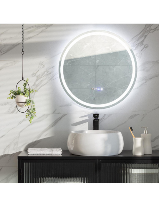 Miroir Salle de Bain avec Éclairage LED Stiniva Ø60cm