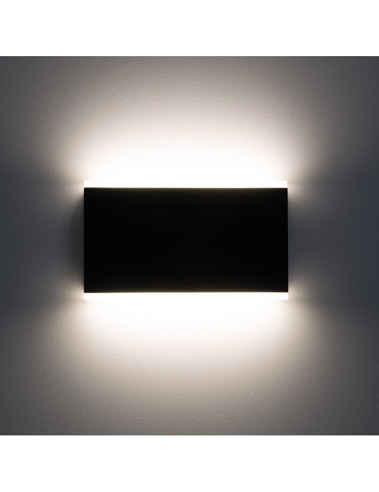 Applique Murale LED Extérieure Hera 10W Éclairage Double Face Rectangulaire Noire