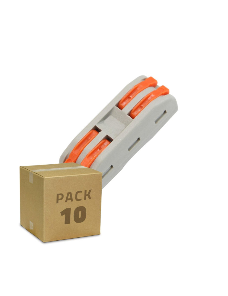 Pack 10 Connecteurs Rapides 2 Entrées et 2 Sorties SPL-3 pour Câble Électrique de 0.08-4mm²