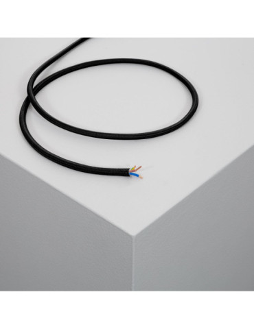 Câble Électrique Textile Noir