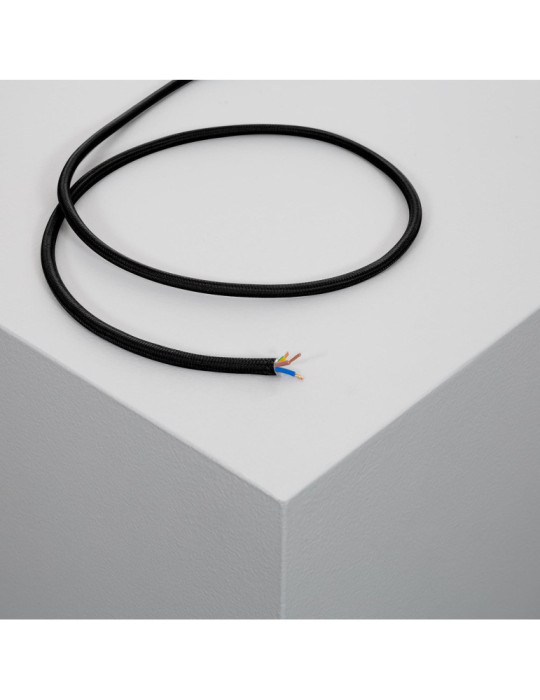 Câble Électrique Textile Noir