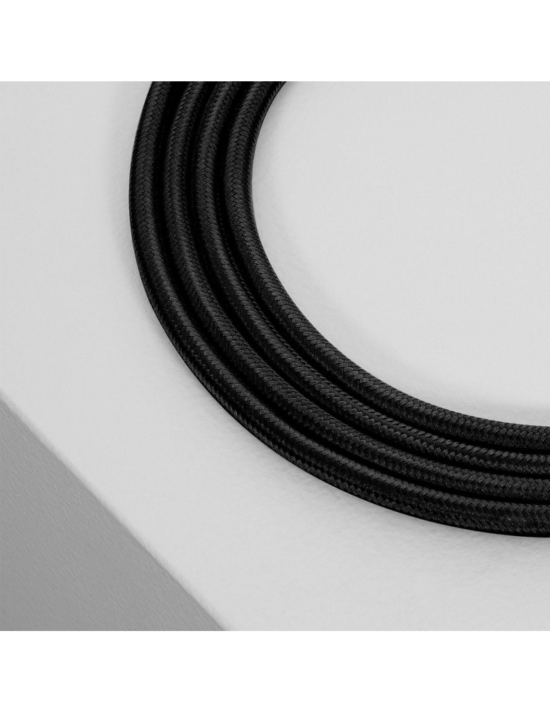Câble Électrique Textile Noir