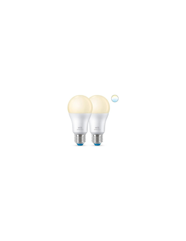 Pack 2 Ampoules LED Intelligentes WiFi + Bluetooth E27 A60 Dimmable WiZ 8W